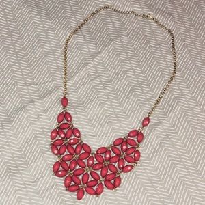 Maroon flower design necklace